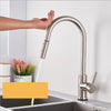 Smart Touch Kitchen Faucet Brushed Gold Poll Out Sensor Faucets