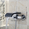 Solid Brass and Glass Waterfall Spout Mixer Tap with Handheld Shower