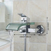 Solid Brass and Glass Waterfall Spout Mixer Tap with Handheld Shower