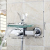 Solid Brass and Glass Waterfall Spout Mixer Tap with Handheld Shower