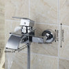 Solid Brass and Glass Waterfall Spout Mixer Tap with Handheld Shower