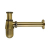 Solid Brass Bottle Trap Basin Waste Wall-Mounted P-Trap Sink Drain Kit