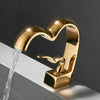 Solid Brass Creative Love Shape Design Waterfall Basin Sink Faucet