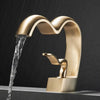 Solid Brass Creative Love Shape Design Waterfall Basin Sink Faucet