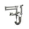 Solid Brass Deck Mounted With Spray Gun Double-jointed Pot Sink Faucet