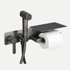 Solid Brass Portable Sprayer Toilet Bidet Set With Paper Holder Rack