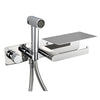 Solid Brass Portable Sprayer Toilet Bidet Set With Paper Holder Rack