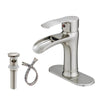 Splash Proof Waterfall Brass Basin Faucet Bathroom Counter Mixer Faucet