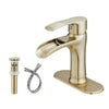 Splash Proof Waterfall Brass Basin Faucet Bathroom Counter Mixer Faucet