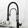 Spring Pull-Down Kitchen Faucet Brass Dual Spout Hot Cold Mixer Tap