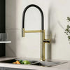 Spring Pull-Down Kitchen Faucet Brass Hot Cold Mixer Rubber Tube Tap