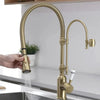 Spring Pull Down Kitchen Sink Faucet Crane Tap with Dual Spout Faucet