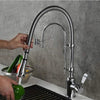 Spring Pull Down Kitchen Sink Faucet Crane Tap with Dual Spout Faucet