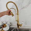 Spring Pull Down Kitchen Sink Faucet Crane Tap with Dual Spout Faucet