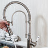 Spring Pull Down Kitchen Sink Faucet Crane Tap with Dual Spout Faucet