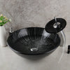 Square Black Bathroom Sink Washbasin Bath Set Faucet Mixer Tap