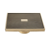 Square Shower Drain Strainer Hair Antique Brass Art Carved Floor Drain