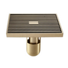 Square Shower Drain Strainer Hair Antique Brass Art Carved Floor Drain