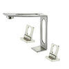 Stainless Steel Basin Faucet 3-Hole Double Handle Hot Cold Mixer Tap