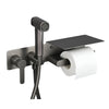 Stainless Steel Bathroom Toilet Bidet Faucet With Cover Paper Holder