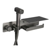 Stainless Steel Bathroom Toilet Bidet Faucet With Cover Paper Holder