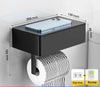 Stainless Steel Bathroom Toilet Paper Roll Holder with Phone Shelf