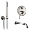 Stainless Steel Bathtub Mixer Tap Set Wall Shower Faucet with Handheld