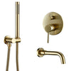 Stainless Steel Bathtub Mixer Tap Set Wall Shower Faucet with Handheld