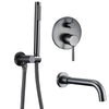 Stainless Steel Bathtub Mixer Tap Set Wall Shower Faucet with Handheld