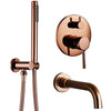 Stainless Steel Bathtub Mixer Tap Set Wall Shower Faucet with Handheld