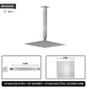Stainless Steel Ceiling Mounted Shower Head Bathroom Square Top