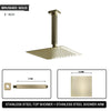 Stainless Steel Ceiling Mounted Shower Head Bathroom Square Top