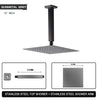 Stainless Steel Ceiling Mounted Shower Head Bathroom Square Top