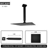 Stainless Steel Ceiling Mounted Shower Head Bathroom Square Top