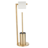 Stainless Steel Freestanding Bathroom Tissue Stand with Brush Holder