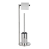 Stainless Steel Freestanding Bathroom Tissue Stand with Brush Holder
