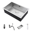 Stainless Steel Kitchen Sink Single Bowl Basin Sink With Drain