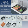 Stainless Steel Kitchen Sink with Faucet Digital Display Single Bowl