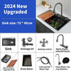 Stainless Steel Kitchen Sink with Waterfall Faucet Kitchen Sink