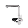 Stainless Steel Pull-Out Kitchen Faucet with Automatic Glass Cup Washer