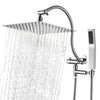 Stainless Steel Square Shower Head with 3-Way High-Pressure Shower Set