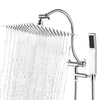 Stainless Steel Square Shower Head with 3-Way High-Pressure Shower Set