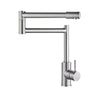 Stainless Steel Swivel Arm Folding Kitchen Sink Faucet Water Mixer Tap