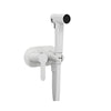 Stainless Steel Toilet Bidet Faucet With Cover Paper Holder in White
