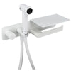 Stainless Steel Toilet Bidet Faucet With Cover Paper Holder in White