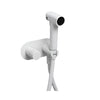 Stainless Steel Toilet Bidet Faucet With Cover Paper Holder in White