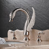 Swan Basin Faucet Deck Mount Dual Handle Hot Cold Brass Mixer Sink Tap