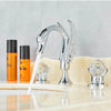 Swan Basin Faucet Luxury Deck Mounted Dual Crystal Handle Mixer Tap