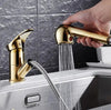 Swivel Pull-Out Kitchen Faucet Polished Brass Kitchen Sink Mixer Tap