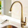 Swivel Stream Spout Antique Bronze Brass Deck Mounted Kitchen Faucet